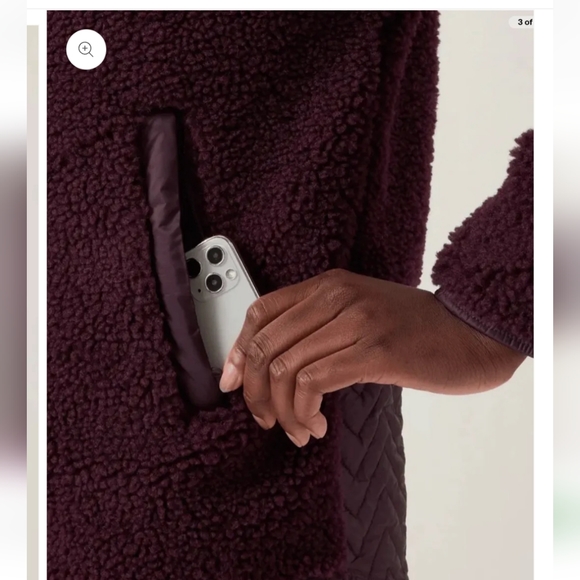 Nwt athleta cozy sherpa snap sweatshirt pullover - Picture 3 of 8